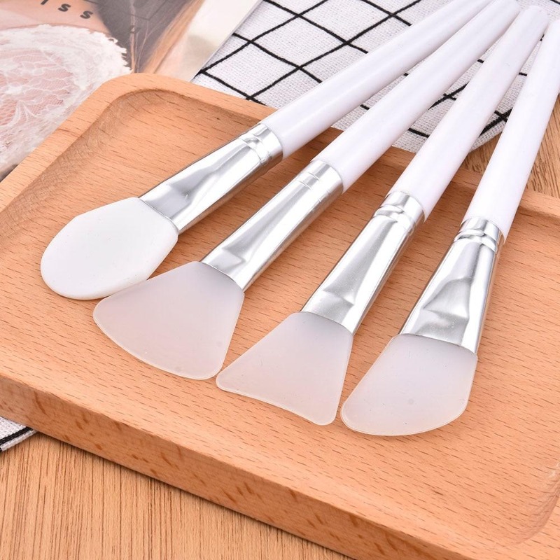 4 ชิ้น/เซ็ตสีขาวแต่งหน้าซิลิโค - Group Head Brush บทวิจารณ์และราคา